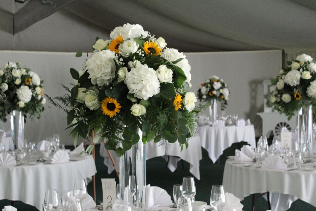 Sunflower centrepieces