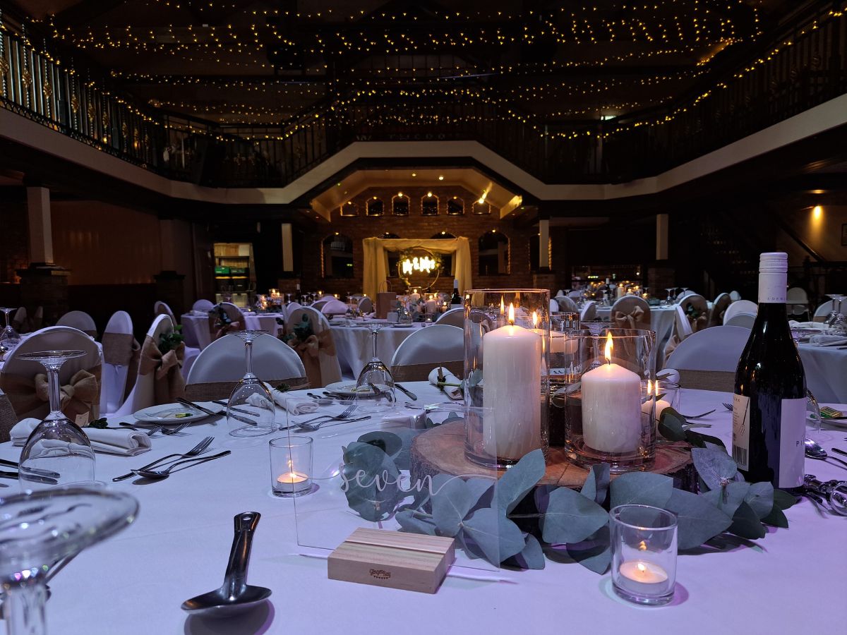 A close-up of the wonderfully detailed table design