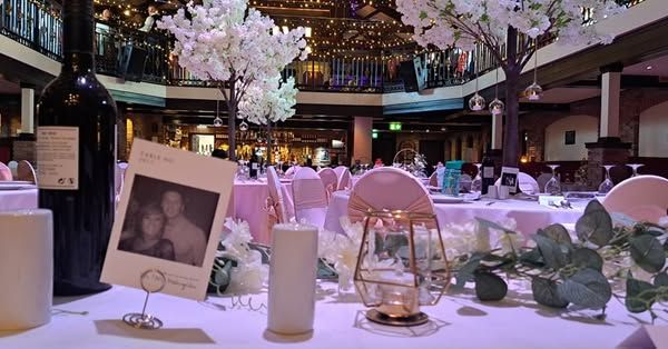 A close up of the beautifully laid tables