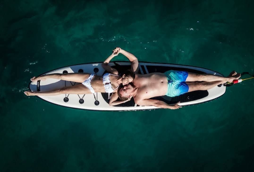 Leah & Lance on their Pre-Wedding Catamaran trip - Captured by our trusty drone Lancelot