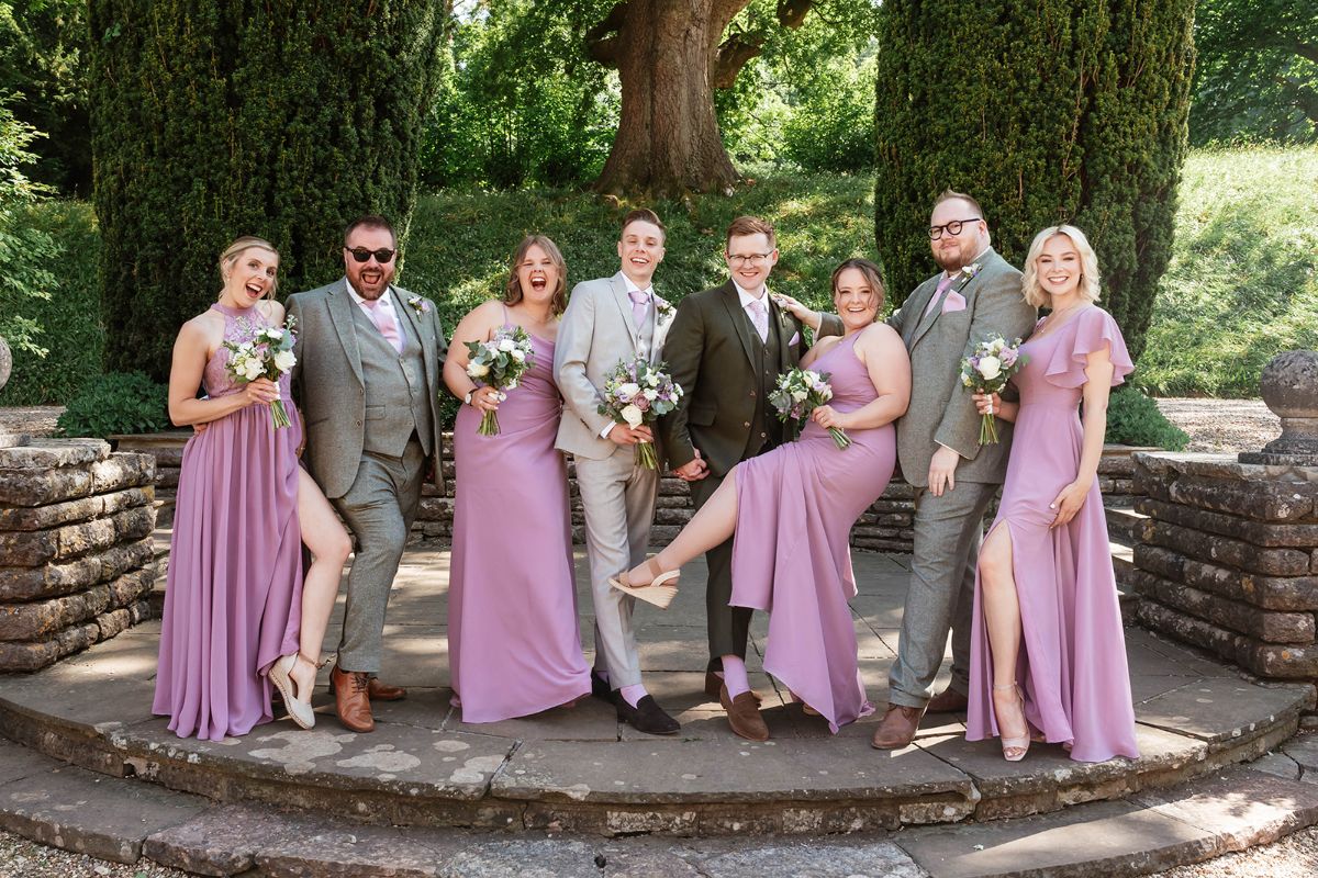 Lilac, Olive and Grey Wedding Photo