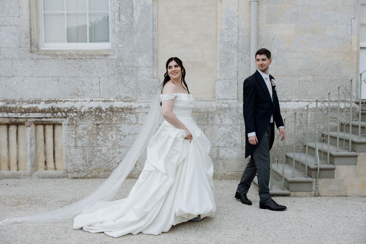 Elizabeth and Andrew on the evening of their wedding day