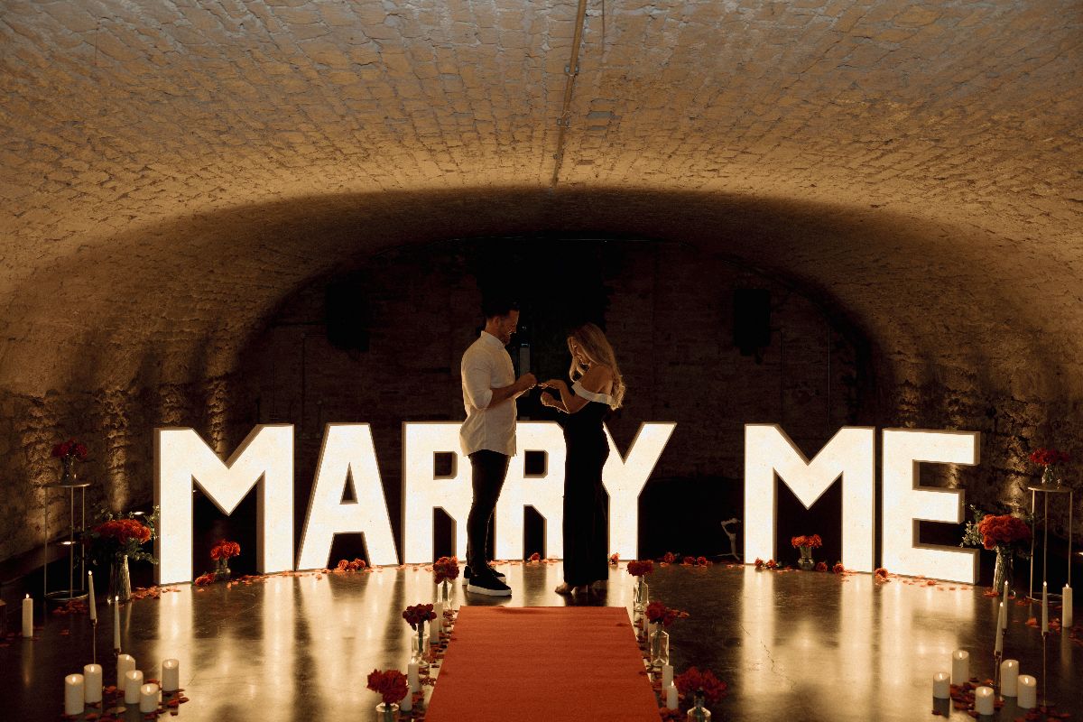 Billy and Chloe got engaged in the vault at The Kings Head in Cirencester, photographed by Hannah Warmisham