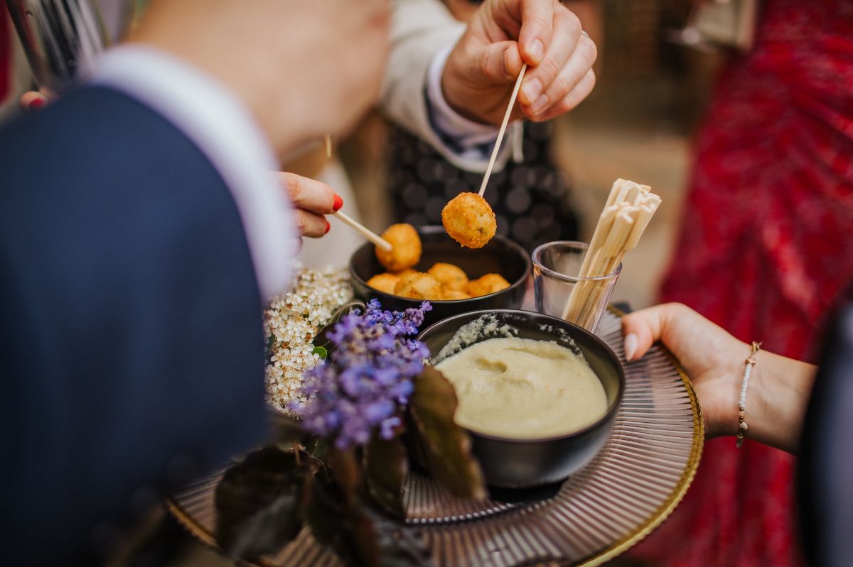 When the food is almost part of the decor... canapes on the sun drenched terrace